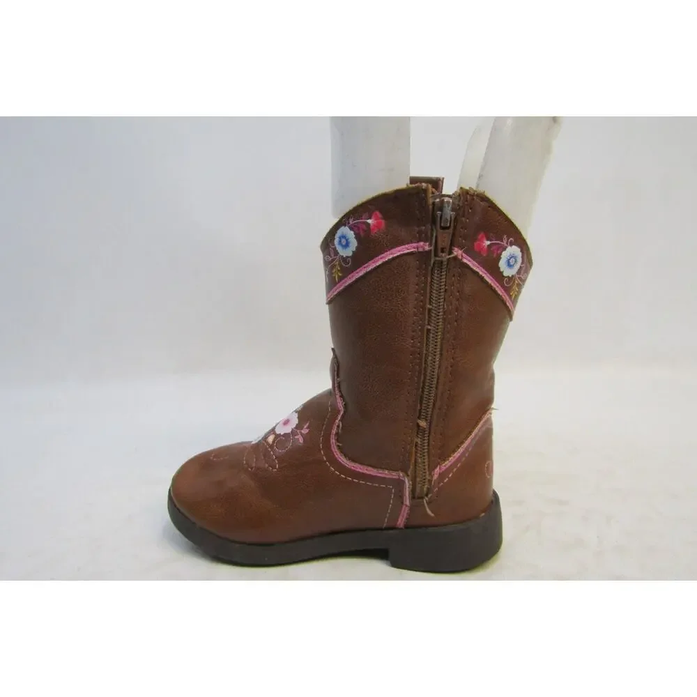 Spirit Dreamworks Wild and Free Toddler Size 7 Brown Zip Cowboy Boots